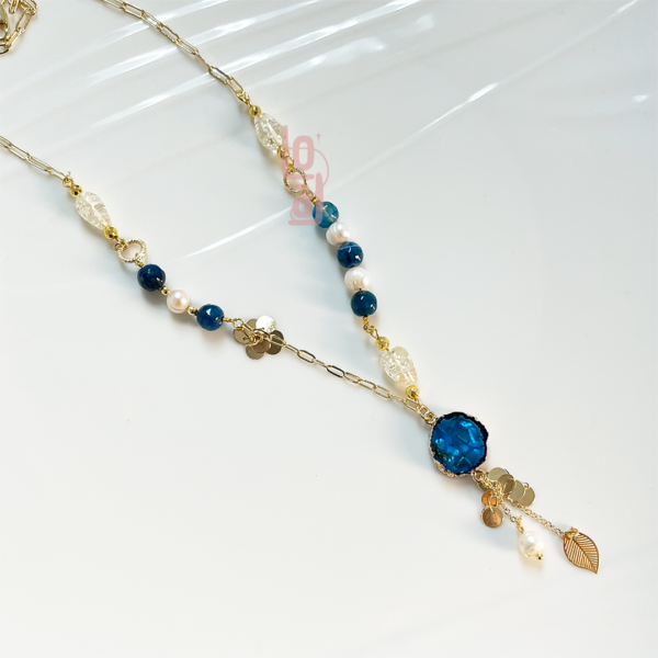 Blue Necklace | Crystal | Gold Plated