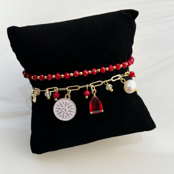 New Year Bracelet | Red Crystal | Gold Plated Bracelet