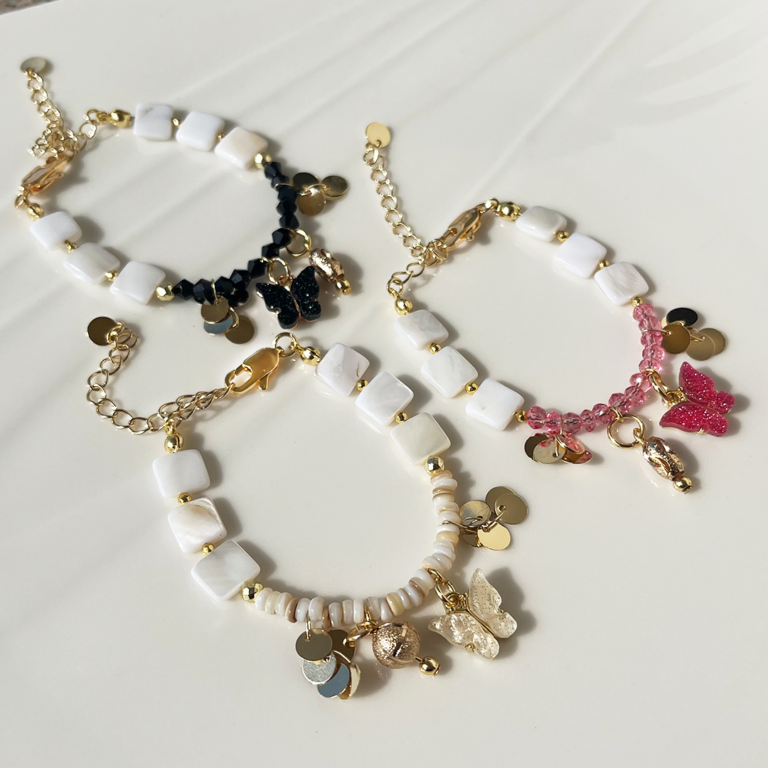 Butterflies Bracelets | Shells | Crystal | Gold Plated