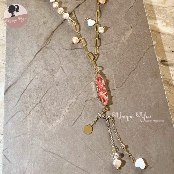 Gold Plated | Natural Pearl | White & Pink - Image 4