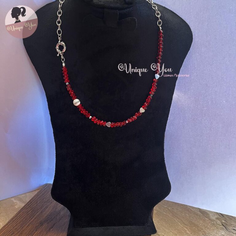 Red | Crystal | Stainless | Necklace - Image 3