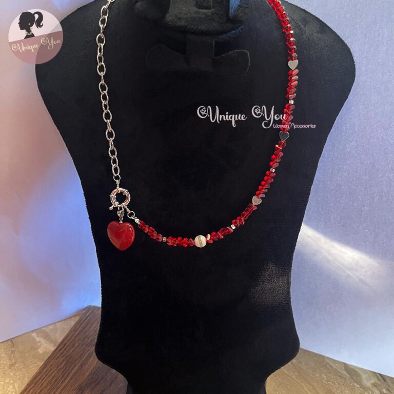 Red | Crystal | Stainless | Necklace - Image 5