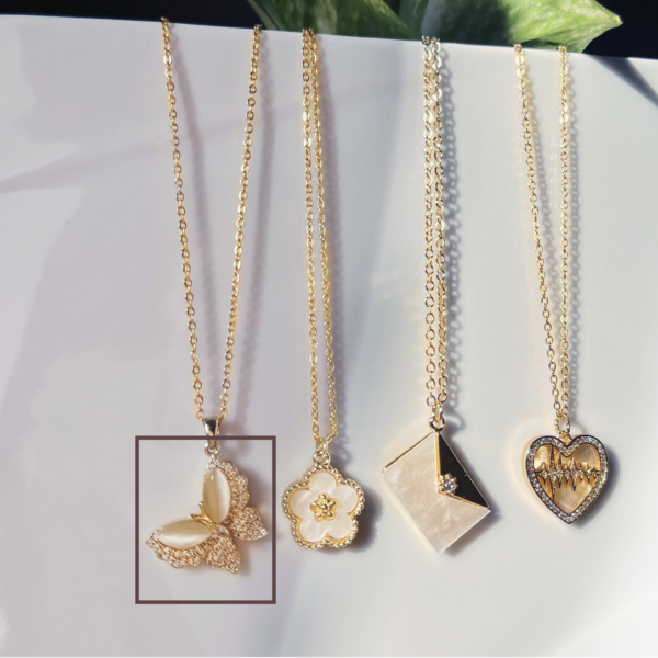 Heart | Envelope | Flower | Butterfly | Gold Plated | Various Necklaces - Image 7