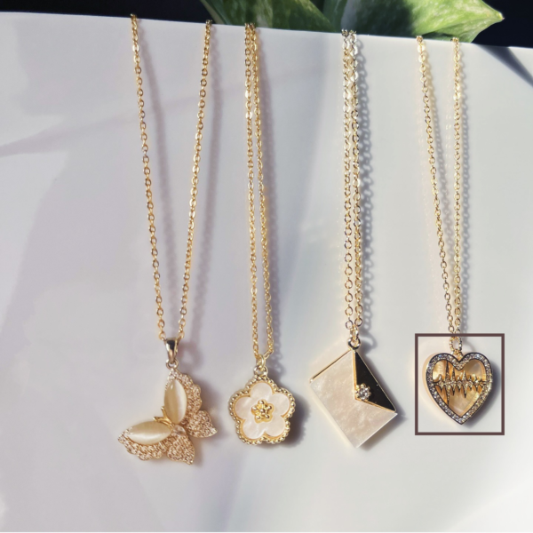 Heart | Envelope | Flower | Butterfly | Gold Plated | Various Necklaces - Image 5